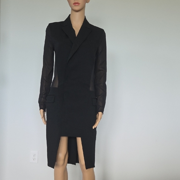Barbara Bui Black Sheer Sleeve/Back Suit Dress - Picture 2 of 12